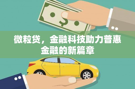 磁县微粒贷，金融科技助力普惠金融的新篇章