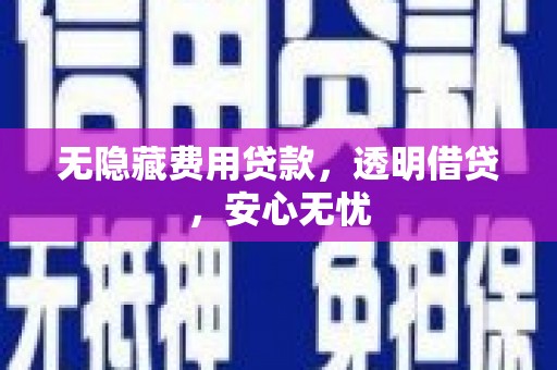 磁县无隐藏费用贷款，透明借贷，安心无忧