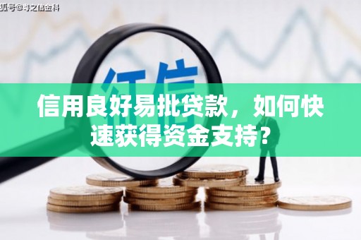 磁县信用良好易批贷款，如何快速获得资金支持？