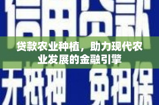 磁县贷款农业种植，助力现代农业发展的金融引擎