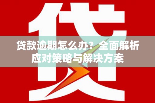 磁县贷款逾期怎么办？全面解析应对策略与解决方案