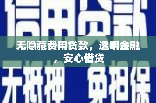 磁县无隐藏费用贷款，透明金融，安心借贷
