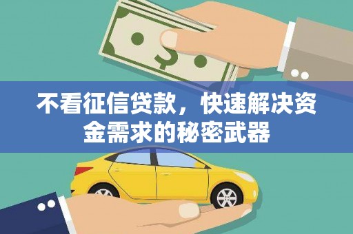 磁县不看征信贷款，快速解决资金需求的秘密武器