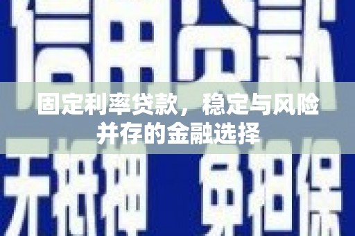 磁县固定利率贷款，稳定与风险并存的金融选择