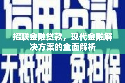磁县招联金融贷款，现代金融解决方案的全面解析