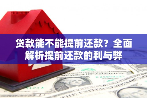 磁县贷款能不能提前还款？全面解析提前还款的利与弊