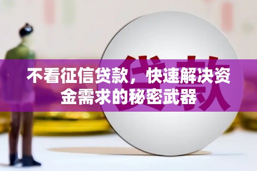 磁县不看征信贷款，快速解决资金需求的秘密武器
