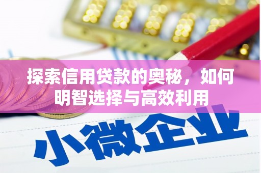 磁县探索信用贷款的奥秘，如何明智选择与高效利用