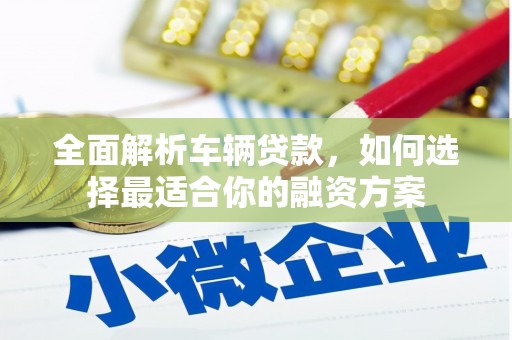 磁县全面解析车辆贷款，如何选择最适合你的融资方案